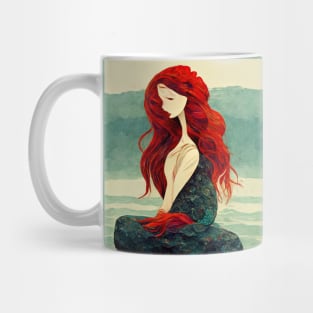 Mermaid on a rock. Mug